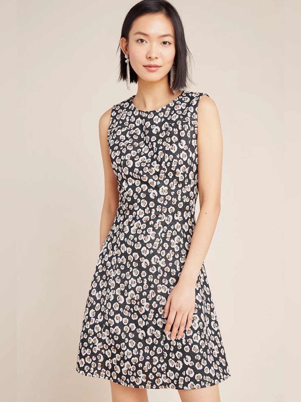 HTF Anthropologie Leopard Shimmer Dress